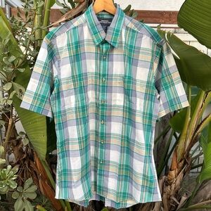 Vtg 90s Mervyn’s Men’s Collection Checkered Button Up Shirt Men’s Large 1990s